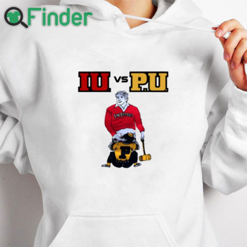 white hoodie Iu Vs Pu Indiana Shirt