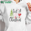 white hoodie Just a Girl Who Loves Christmas Sweater Sweatshirt