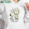 white hoodie Mom Jeans Snoopy Puppy Love Shirt