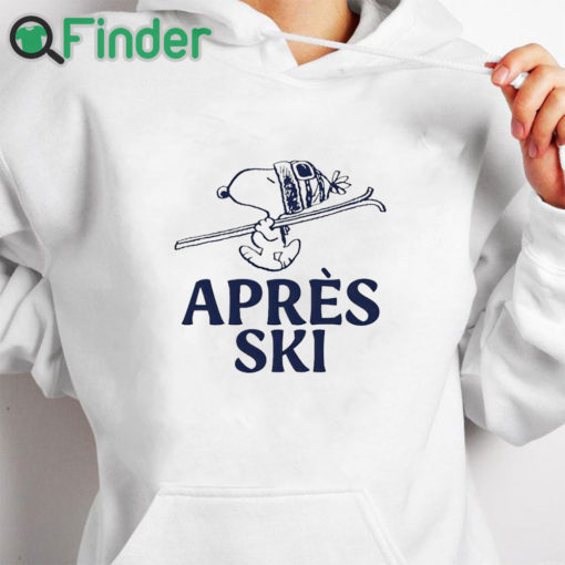 white hoodie Snoopy Après Ski Shirt