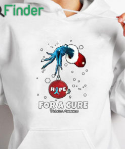white hoodie Women's Christmas Hope For A Cure Diabetes Awareness Print Shirt