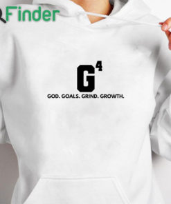 white hoodie Women’s God Goals Grind Growth Printed Shirt