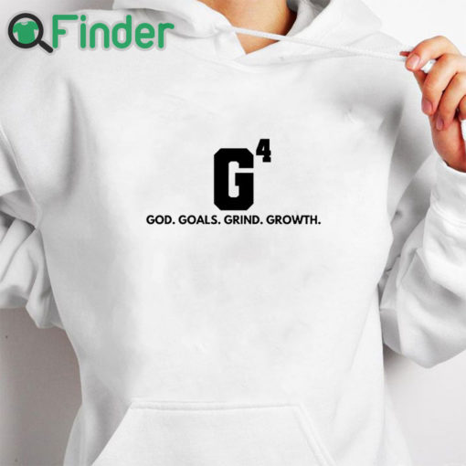 white hoodie Women’s God Goals Grind Growth Printed Shirt
