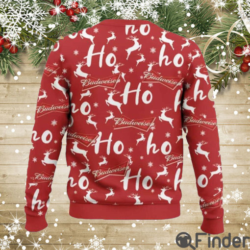 Budweiser Christmas Hohoho Reindeer Pattern Ugly Sweaters