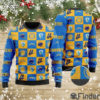 Chargers Logo Checkered Flannel Design Knitted Ugly Christmas Sweater