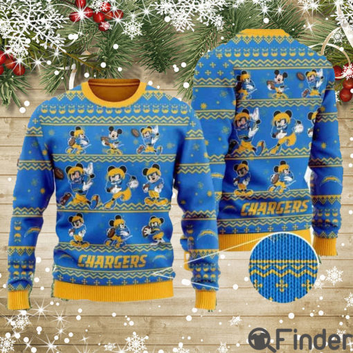 Chargers Mickey Mouse Knitted Ugly Christmas Sweaters