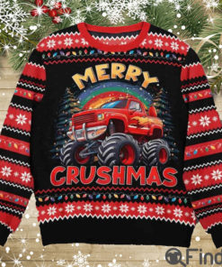 Merry Crushmas Monster Truck Christmas Ugly Sweater