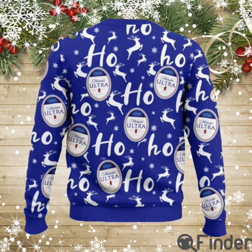 Michelob Ultra Christmas Hohoho Reindeer Pattern Ugly Sweaters