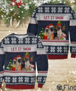 Pug Dog Let It Snow Christmas 3D Full Print Shirt