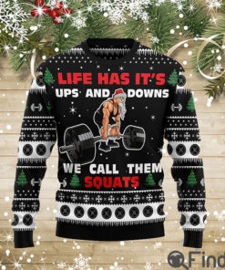 Santa Claus Gym Life Has Ups And Downs Call Sweater Christmas Xmas Sweater