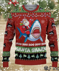 Santa Shark Hoo Hoo Hoo Christmas 3D All Over Print Shirt