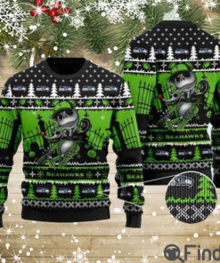 Seahawks Jack Skellington Halloween Knitted Ugly Christmas Sweater