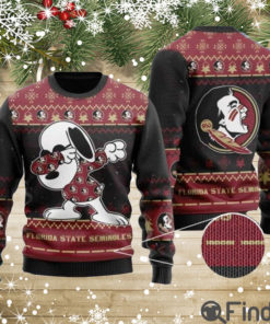 Seminoles Snoopy Dabbing Knitted Ugly Christmas Sweater