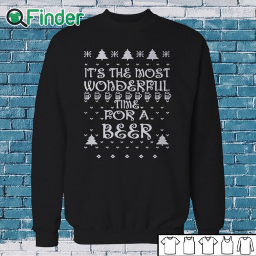 Sweatshirt All Things Apparel It's the Most Wonderful Time for Beer Ugly Sweater Christmas Shirt