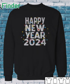 Sweatshirt HAPPY NEW YEAR 2024 Letter Pattern Print Shirt