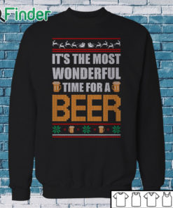 Sweatshirt It's The Most Wonderful Time For A Beer Funny Ugly Christmas Sweatshirt