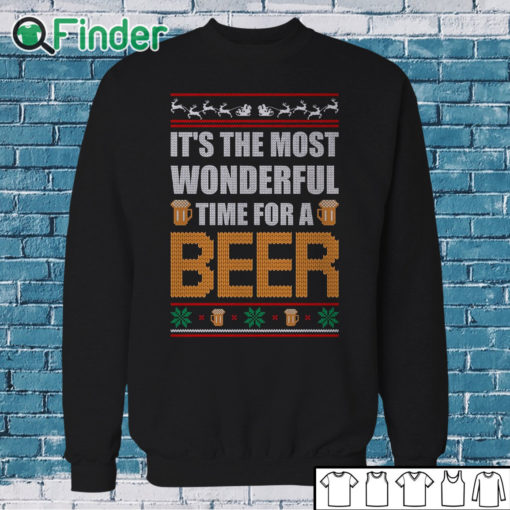 Sweatshirt It's The Most Wonderful Time For A Beer Funny Ugly Christmas Sweatshirt