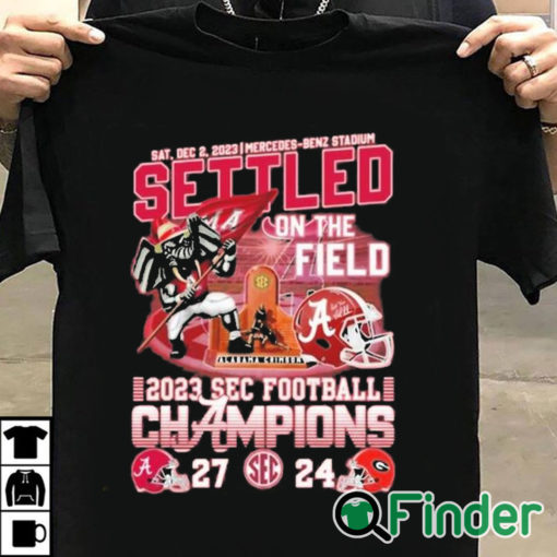 T shirt black 2023 SEC Champions Alabama Football Alabama 27 24 Georgia Shirt