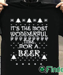 T shirt black All Things Apparel It's the Most Wonderful Time for Beer Ugly Sweater Christmas Shirt