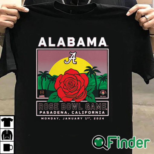 T shirt black Crimson Alabama Crimson Tide College Football Playoff 2024 Rose Bowl Shirt