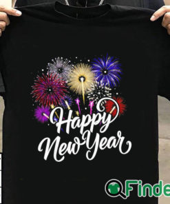 T shirt black Fireworks colorful New Years Eve Happy New Year 2024 shirt