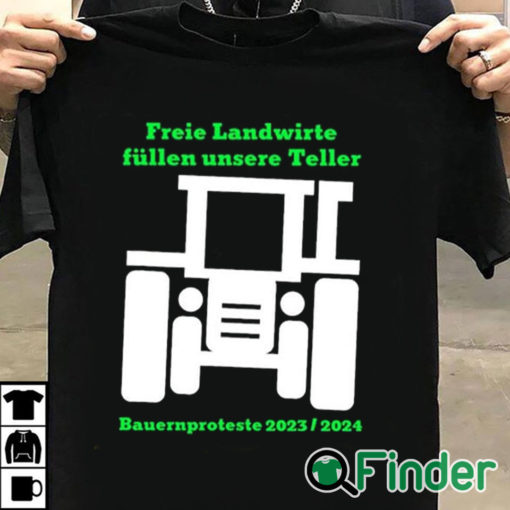 T shirt black Harald Schmidt Freie Landwirte Fullen Unsere Teller Shirt