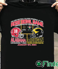T shirt black Michigan Wolverines Vs Alabama Crimson Tide Rose Bowl College Football Playoff Semifinal 2024 Shirt