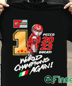 T shirt black Pecco 2023 Ducati World Champions Again T Shirt