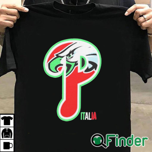 T shirt black Philadelphia Eagles Italia Shirt