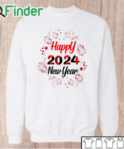 Unisex Sweatshirt Happy New Year 2024 Letter Print Casual T shirt