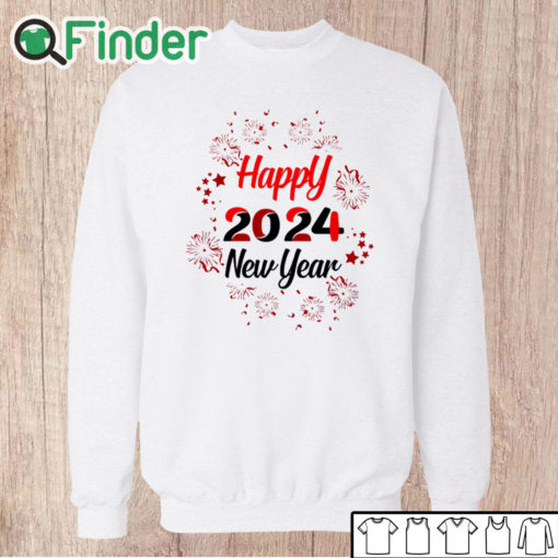 Unisex Sweatshirt Happy New Year 2024 Letter Print Casual T shirt