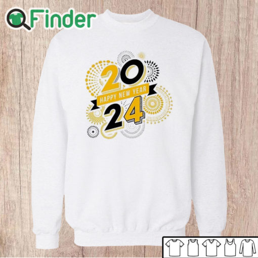 Unisex Sweatshirt Happy New Year Shirt for Women 2024 Letter Printed Shirt