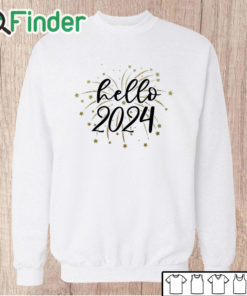 Unisex Sweatshirt Hello 2024 Print Women T shirt Happy New Year Party Female Outfit Tops Winter Holiday