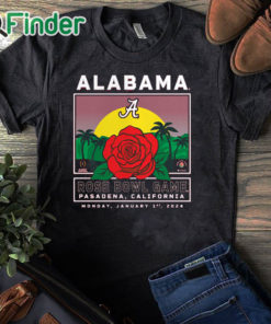 black T shirt Crimson Alabama Crimson Tide College Football Playoff 2024 Rose Bowl Shirt