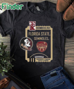 black T shirt December 30,2023 Florida State Seminoles Capital One Orange Bowl Shirt