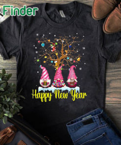 black T shirt Happy New Year Sweatshirts for Women