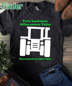 black T shirt Harald Schmidt Freie Landwirte Fullen Unsere Teller Shirt