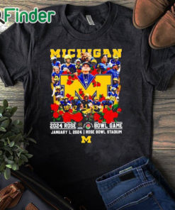 black T shirt Michigan 2024 Rose Bowl Game January 1 2024 Bowl Season 2023 2024 Shirt