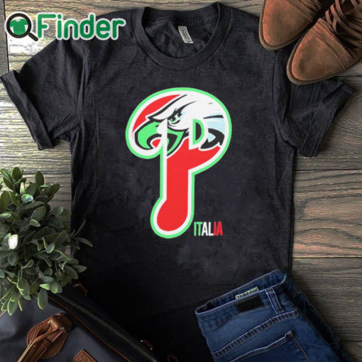 black T shirt Philadelphia Eagles Italia Shirt