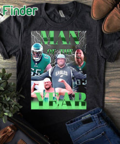 black T shirt Philadelphia Eagles Lane Johnson Man Of The Year Shirt