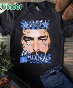 black T shirt Post Malone x Dallas Cowboys photo shirt
