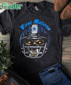 black T shirt Vintage Post Malone Dallas Cowboys Shirt Post Malone Dallas Cowboys Skeleton T Shirt