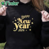 black hoodie Boys Casual Happy New Year 2024 Letter Print Creative Long Sleeve Sweatshirt