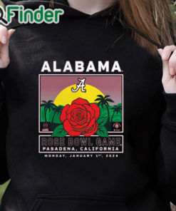 black hoodie Crimson Alabama Crimson Tide College Football Playoff 2024 Rose Bowl Shirt