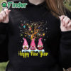 black hoodie Happy New Year Sweatshirts for Women