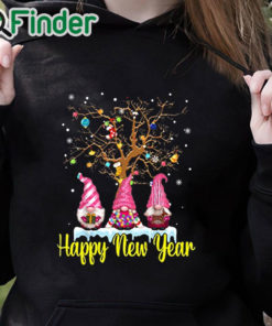 black hoodie Happy New Year Sweatshirts for Women