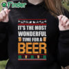 black hoodie It's The Most Wonderful Time For A Beer Funny Ugly Christmas Sweatshirt