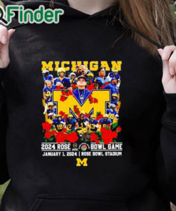 black hoodie Michigan 2024 Rose Bowl Game January 1 2024 Bowl Season 2023 2024 Shirt