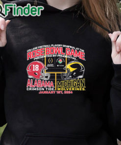 black hoodie Michigan Wolverines Vs Alabama Crimson Tide Rose Bowl College Football Playoff Semifinal 2024 Shirt