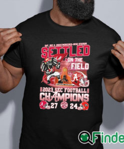 black shirt 2023 SEC Champions Alabama Football Alabama 27 24 Georgia Shirt